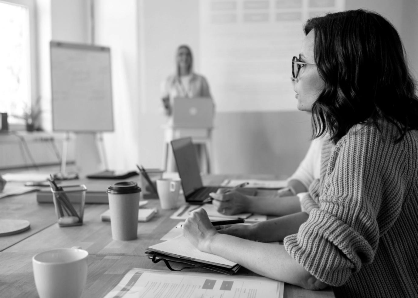 Strategic business planning session with financial documents